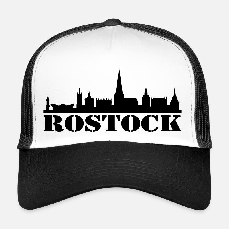 Skyline Rostock - Trucker Cap - Weiß/Schwarz