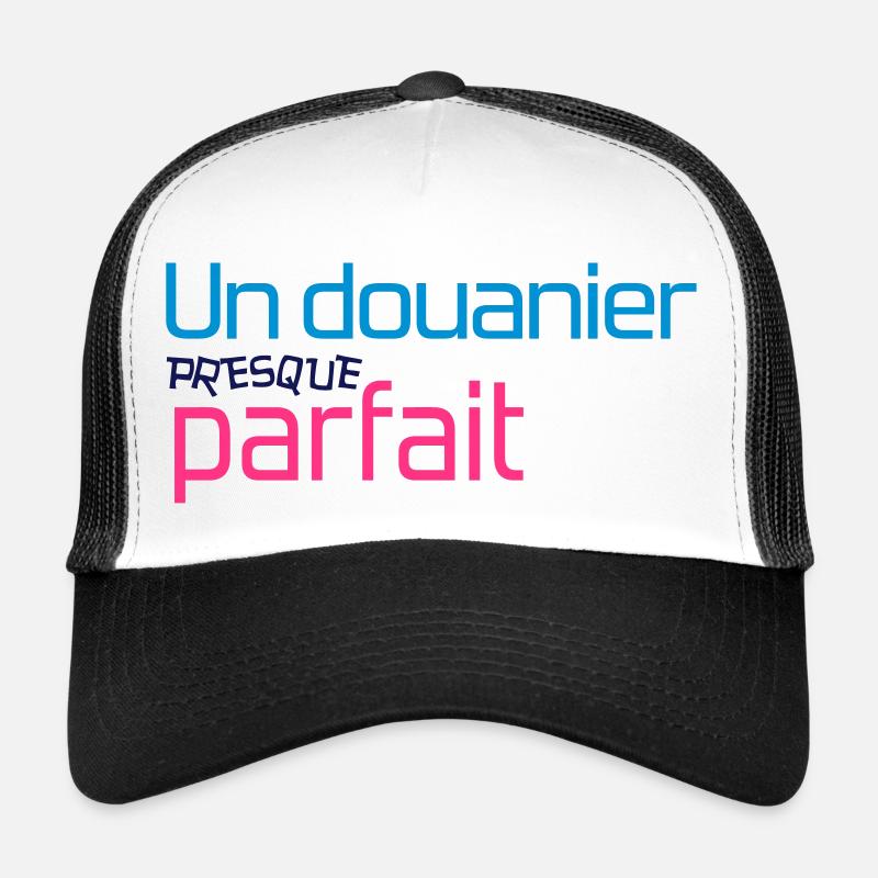 Douanier / Douane / Douanière / Police / Frontière - Casquette trucker  - blanc/noir