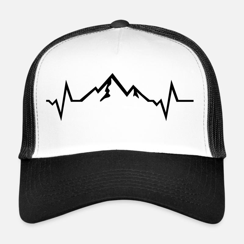 Berg - Herzschlag - Trucker Cap - Weiß/Schwarz