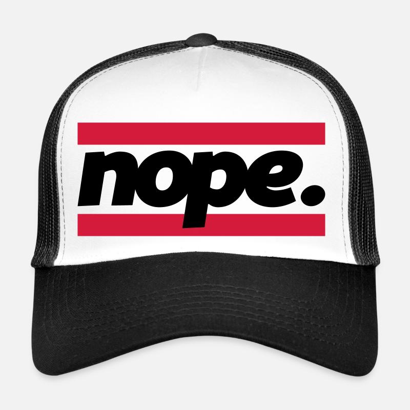 nope graphic - Trucker Cap - Weiß/Schwarz