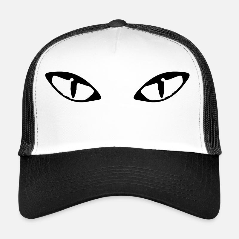 yeux de chat - Casquette trucker  - blanc/noir