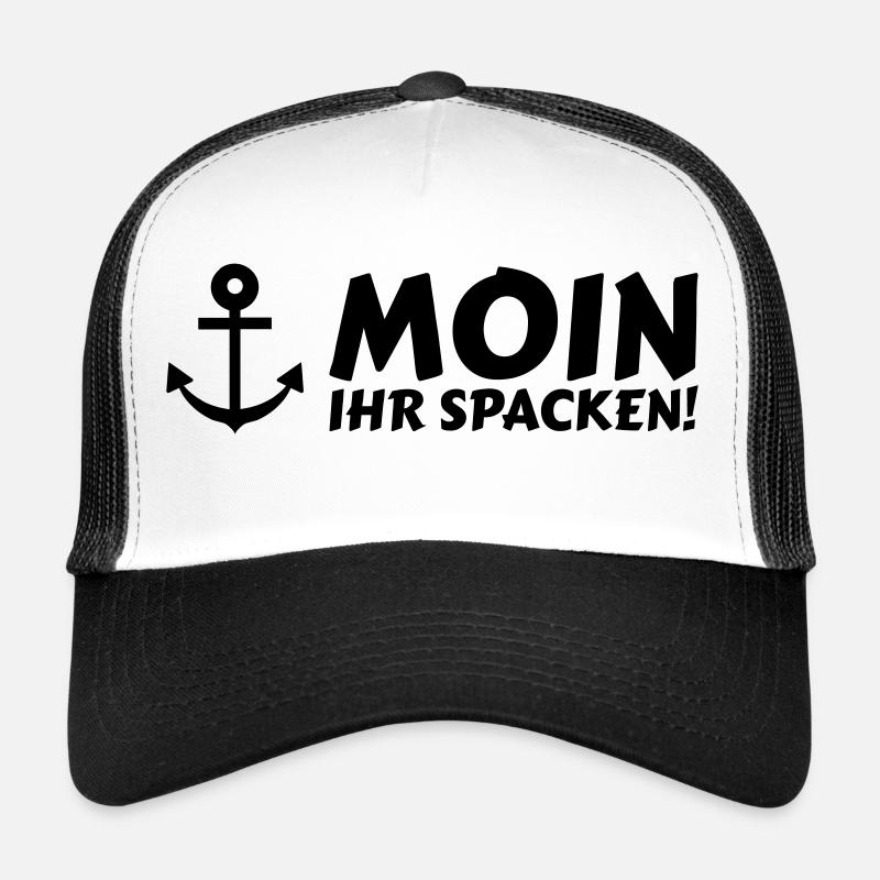 moin ihr spacken - Trucker Cap - Weiß/Schwarz
