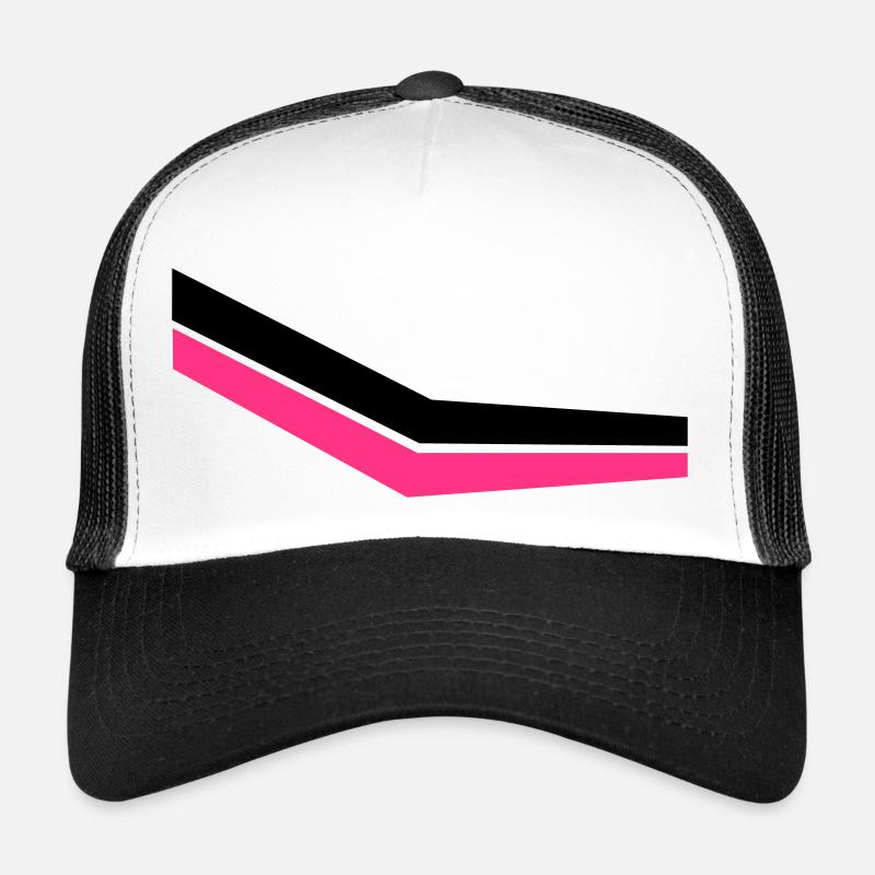 streifen - Trucker Cap - Weiß/Schwarz