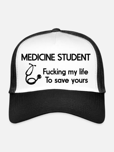 Medicine Student - Trucker Cap - white/black - Front