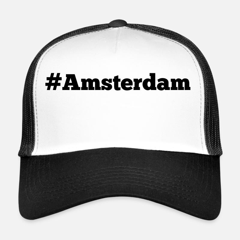 #Amsterdam - Trucker Cap - Weiß/Schwarz