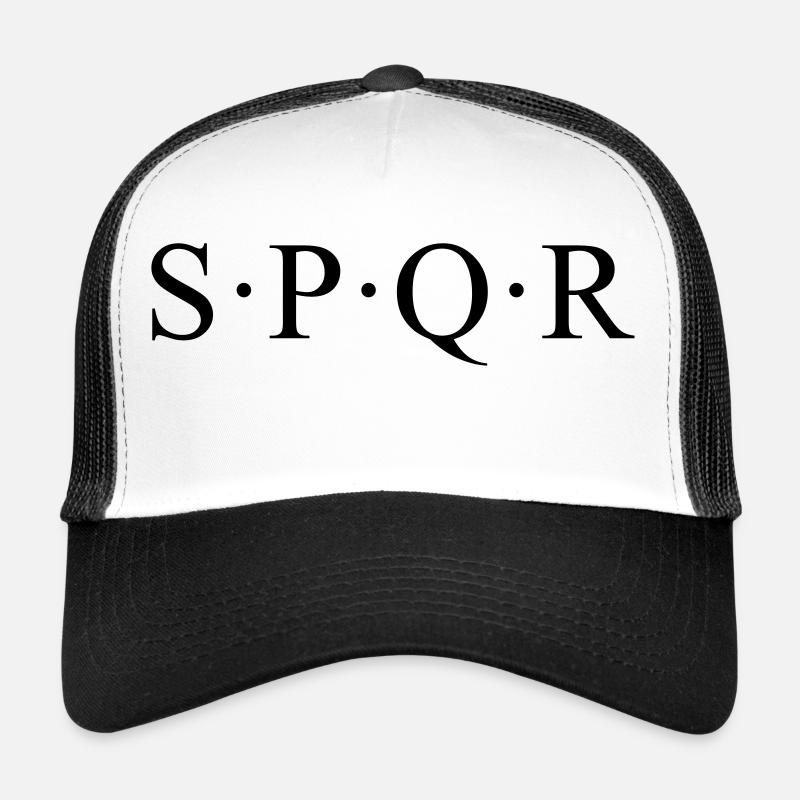 SPQR - Casquette trucker  - blanc/noir