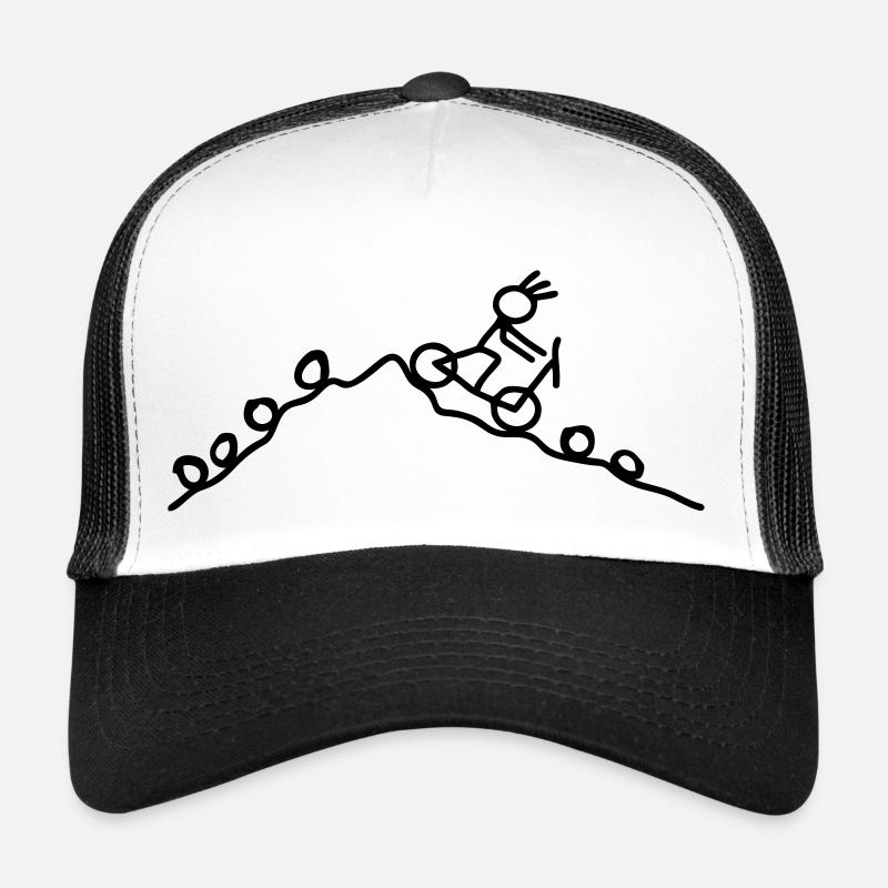 Strichmännchen MTB Rad - Trucker Cap - Weiß/Schwarz
