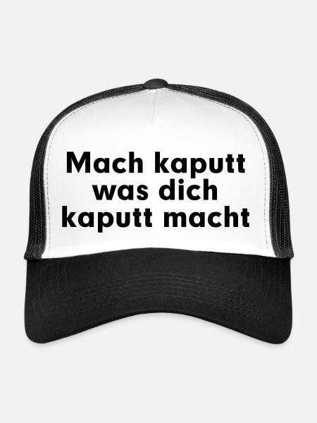 Mach cassé cassé ce qui fait de vous - Casquette trucker  - blanc/noir - Devant