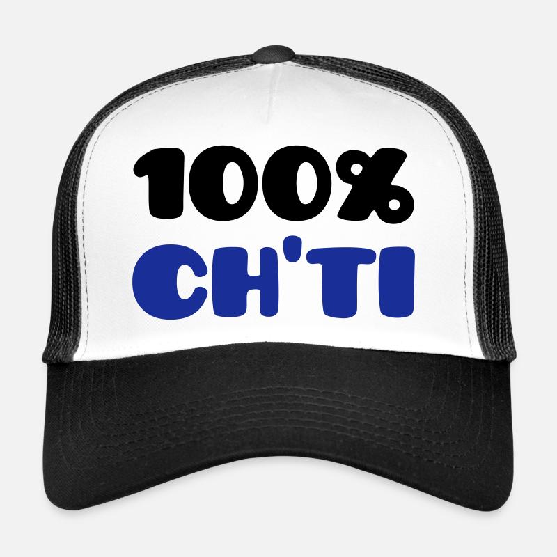 Ch'ti 100% (V) - Trucker Cap - Weiß/Schwarz