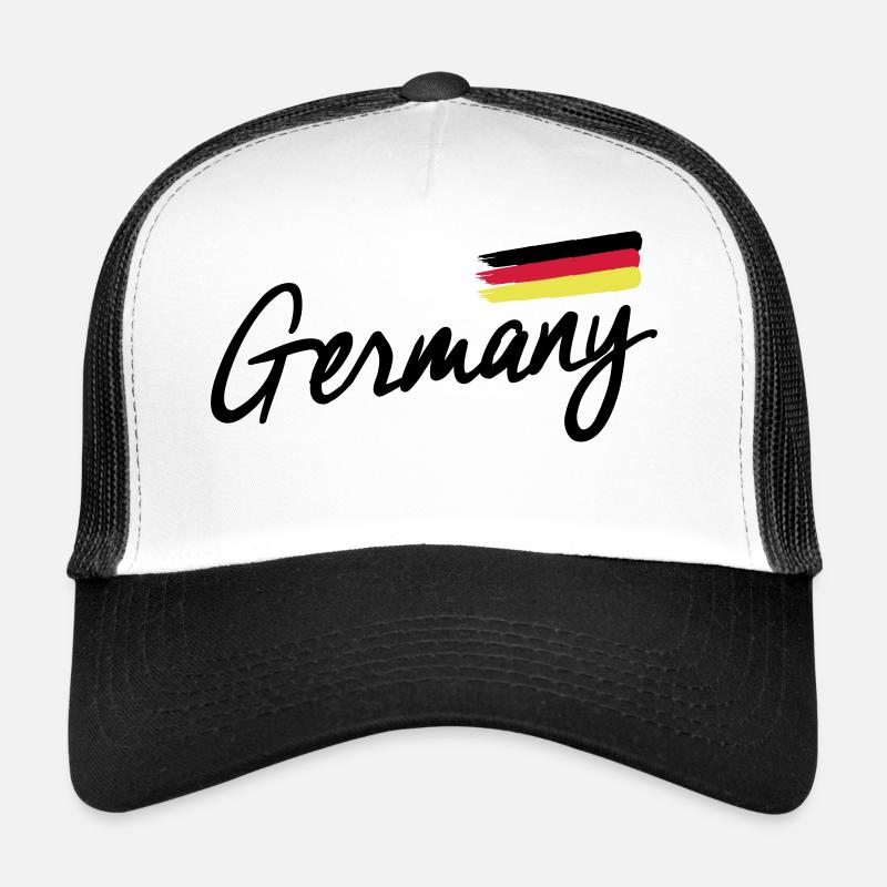 Deutschland - Germany - Bundesrepublik -Flagge BRD - Trucker Cap - Weiß/Schwarz