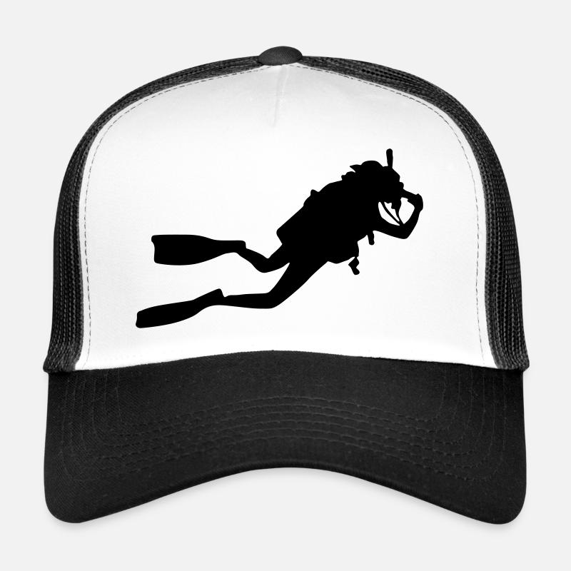 diving Taucher - Trucker Cap - Weiß/Schwarz