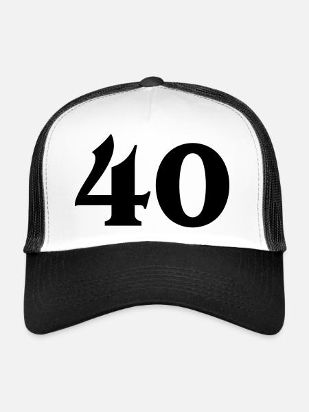 Zahl 40 - Trucker Cap - white/black - Front