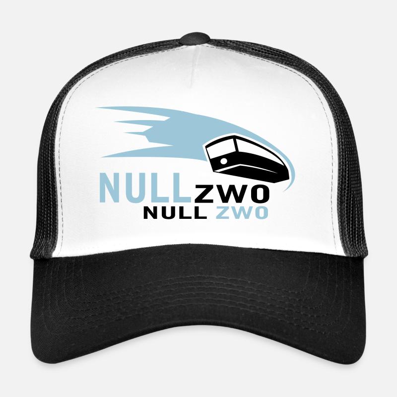 0202 - 10cm x 6cm - Trucker Cap - Weiß/Schwarz