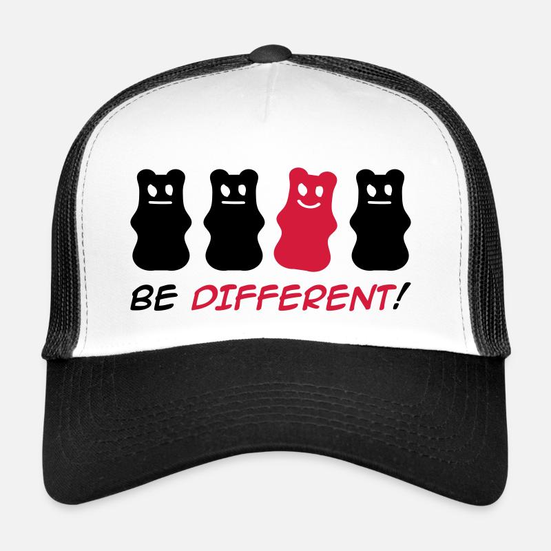 Être différent! - Casquette trucker  - blanc/noir