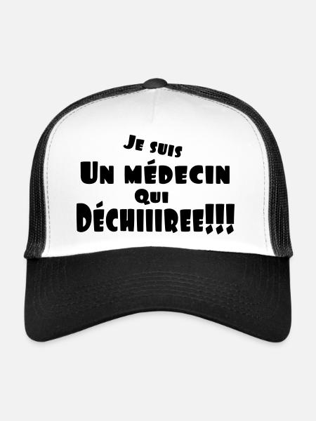 un médecin qui déchire - Casquette trucker  - blanc/noir - Devant