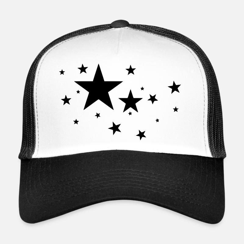 sterne - Trucker Cap - Weiß/Schwarz