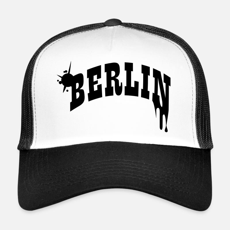 Berlin Schriftzug - Trucker Cap - Weiß/Schwarz