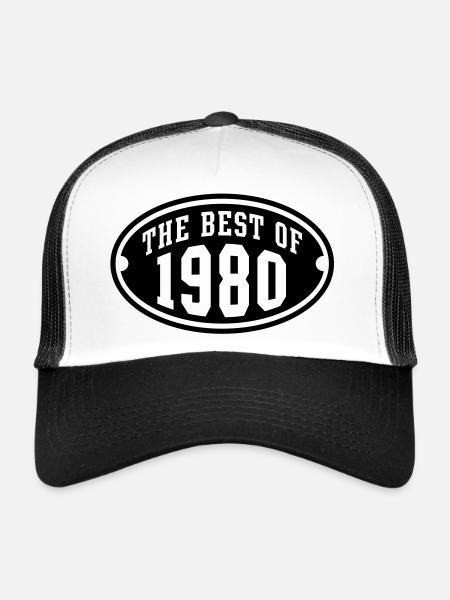 LE MEILLEUR DE 1980 - conception Anniversaire - Casquette trucker  - blanc/noir - Devant
