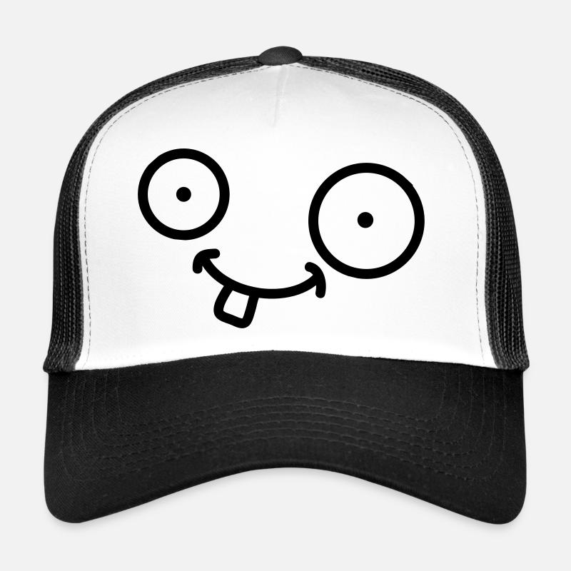 Funny Comic Face - Casquette trucker  - blanc/noir
