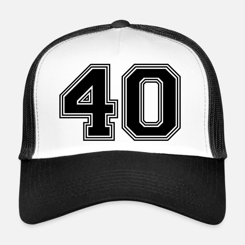 40_numéro_40_(s31) - Casquette trucker - blanc/noir