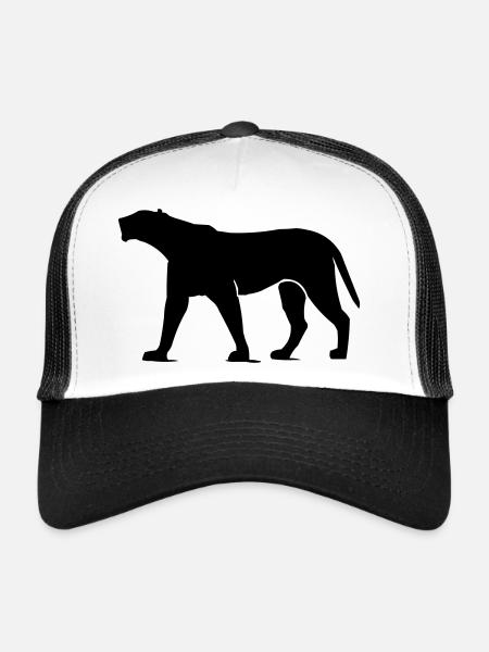 Animal panthère - Casquette trucker  - blanc/noir - Devant