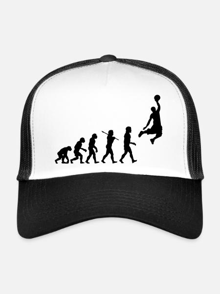 Basketball Dunk Evolution - Trucker Cap - white/black - Front