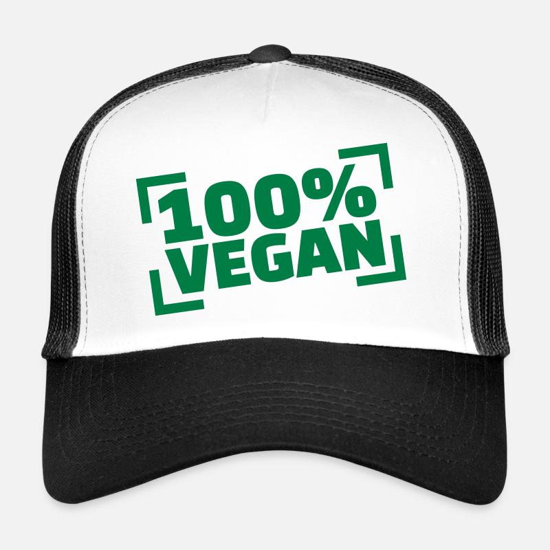 Vegan - Trucker Cap - Weiß/Schwarz