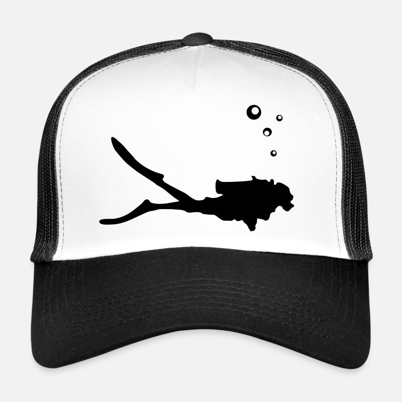 Taucher, tauchen - Trucker Cap - Weiß/Schwarz