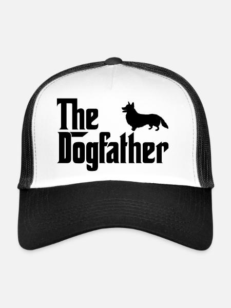 Corgi Dogfather Dog Lover Godfather Style - Trucker Cap - white/black