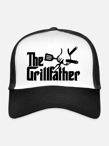 Le père du gril - Casquette trucker  - blanc/noir - Devant