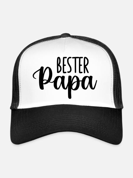 Papa Papa Père Fille Fils Fête des Pères Chemise Homme - Casquette trucker  - blanc/noir - Devant
