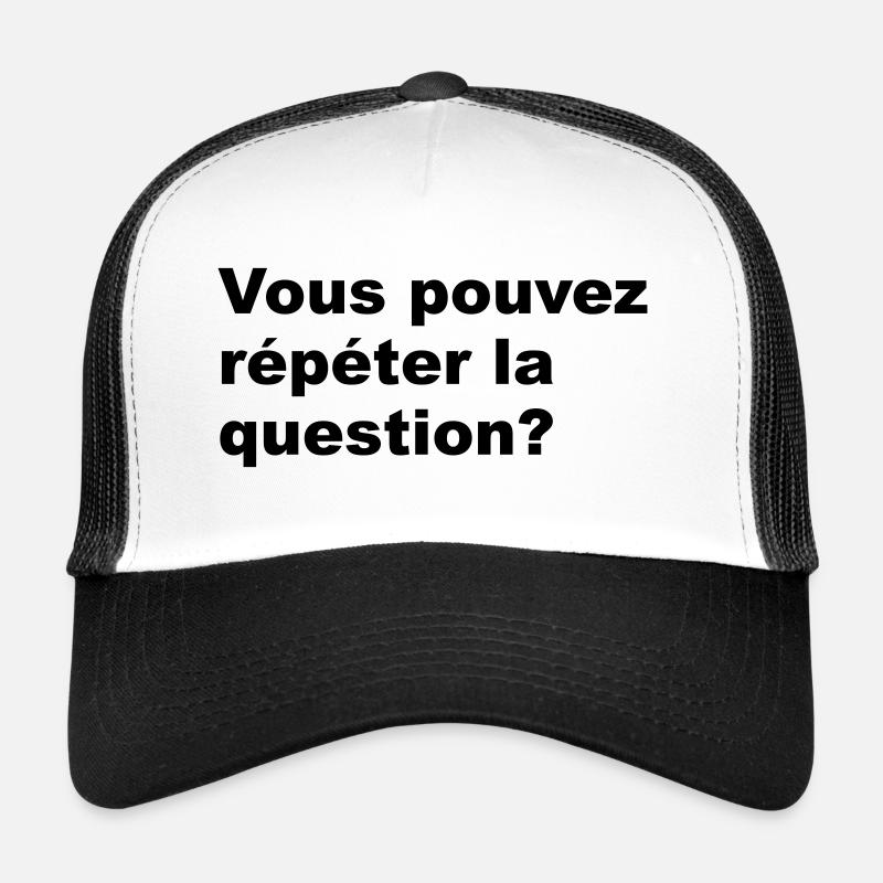 Vous pouvez répéter la question - Casquette trucker  - blanc/noir
