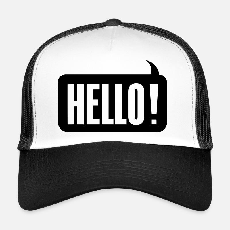 Hello! - Trucker Cap - Weiß/Schwarz