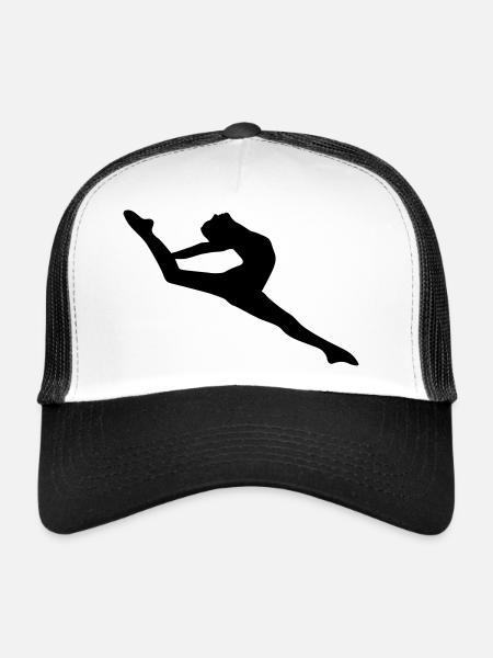 Danseuse de ballet vecteur Silhouette - Casquette trucker  - blanc/noir - Devant