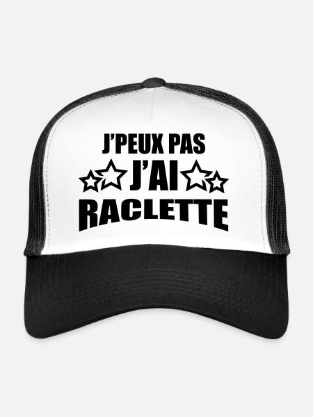 j'peux pas j'ai raclette - Casquette trucker  - blanc/noir - Devant