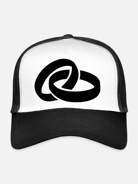 Bagues Mariage - Casquette trucker  - blanc/noir - Devant