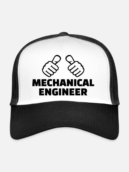 Mechanical engineer - Casquette trucker  - blanc/noir - Devant