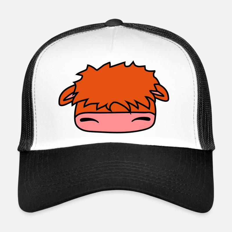 highland cow face head Trucker Cap