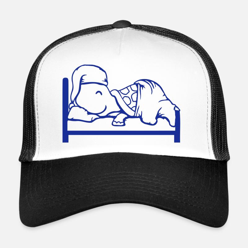 Turtle sleeps tired bed sleepy head dreaming Trucker Cap