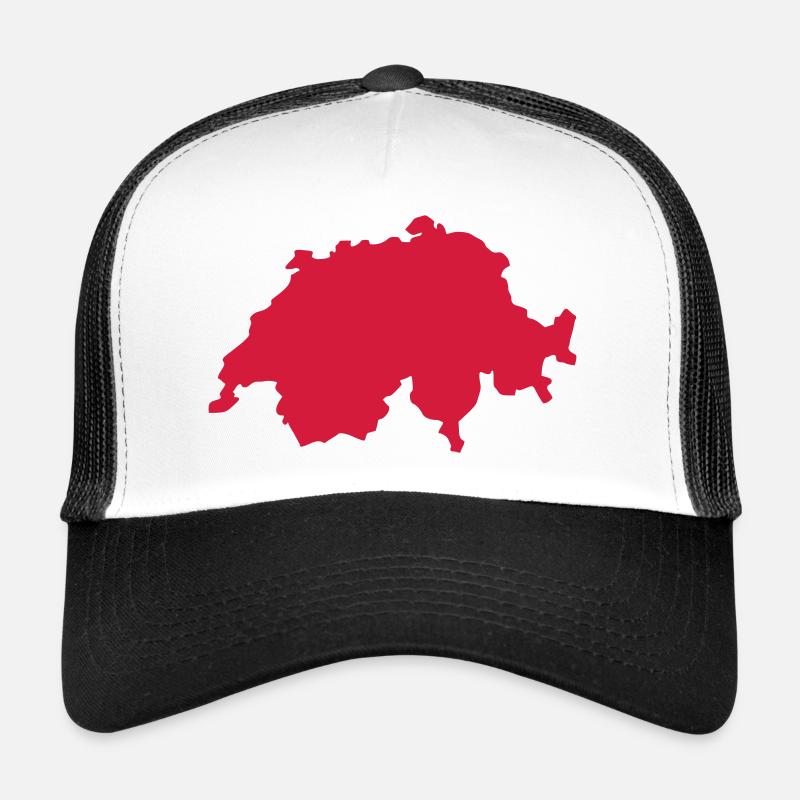 Schweiz - Trucker Cap - Weiß/Schwarz