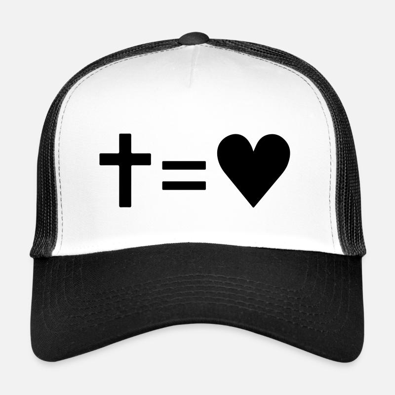 Cross = heart - Trucker Cap - white/black