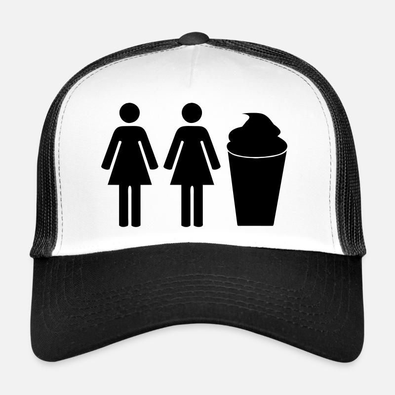 2 girls 1 cup - Trucker Cap - white/black