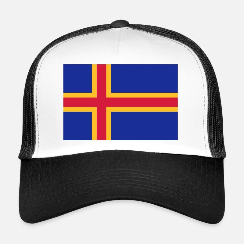 drapeau_aland - Trucker Cap - Weiß/Schwarz
