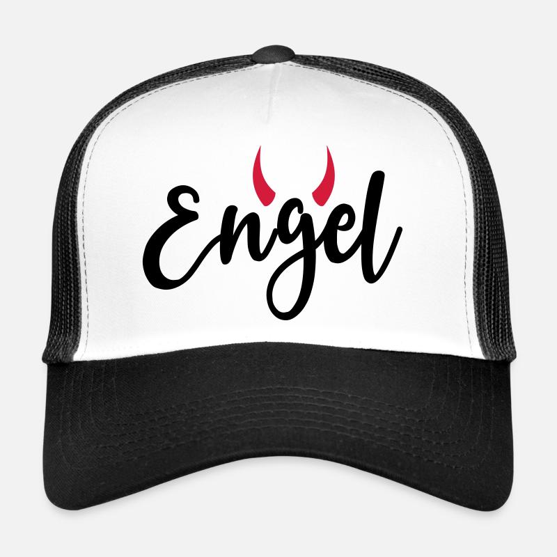 Kleiner Engel + Teufel Hörner launisch lieb frech Trucker Cap