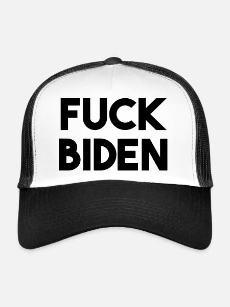 FUCK BIDEN - Casquette trucker  - blanc/noir - Devant