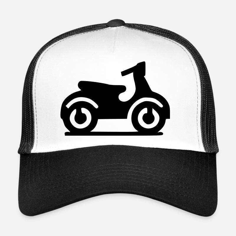 Motor Roller Scooter Symbol Minimal Icon Vektor Trucker Cap