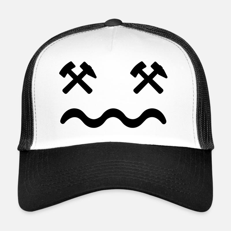 Face: Mallet & Iron (design color changeable) - Trucker Cap - white/black