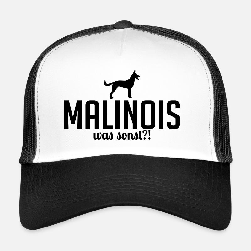 MALINOIS was sonst Hundespruch Wilsigns - Trucker Cap - Weiß/Schwarz