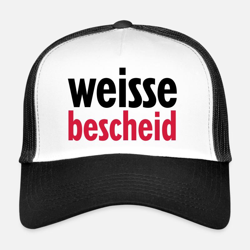 weissebescheid - Trucker Cap - Weiß/Schwarz