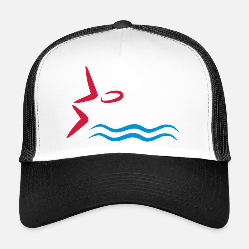 schwimmen - Trucker Cap - Weiß/Schwarz